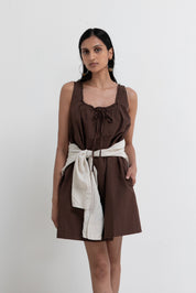 Brown Plaid Gabby Mini Dress