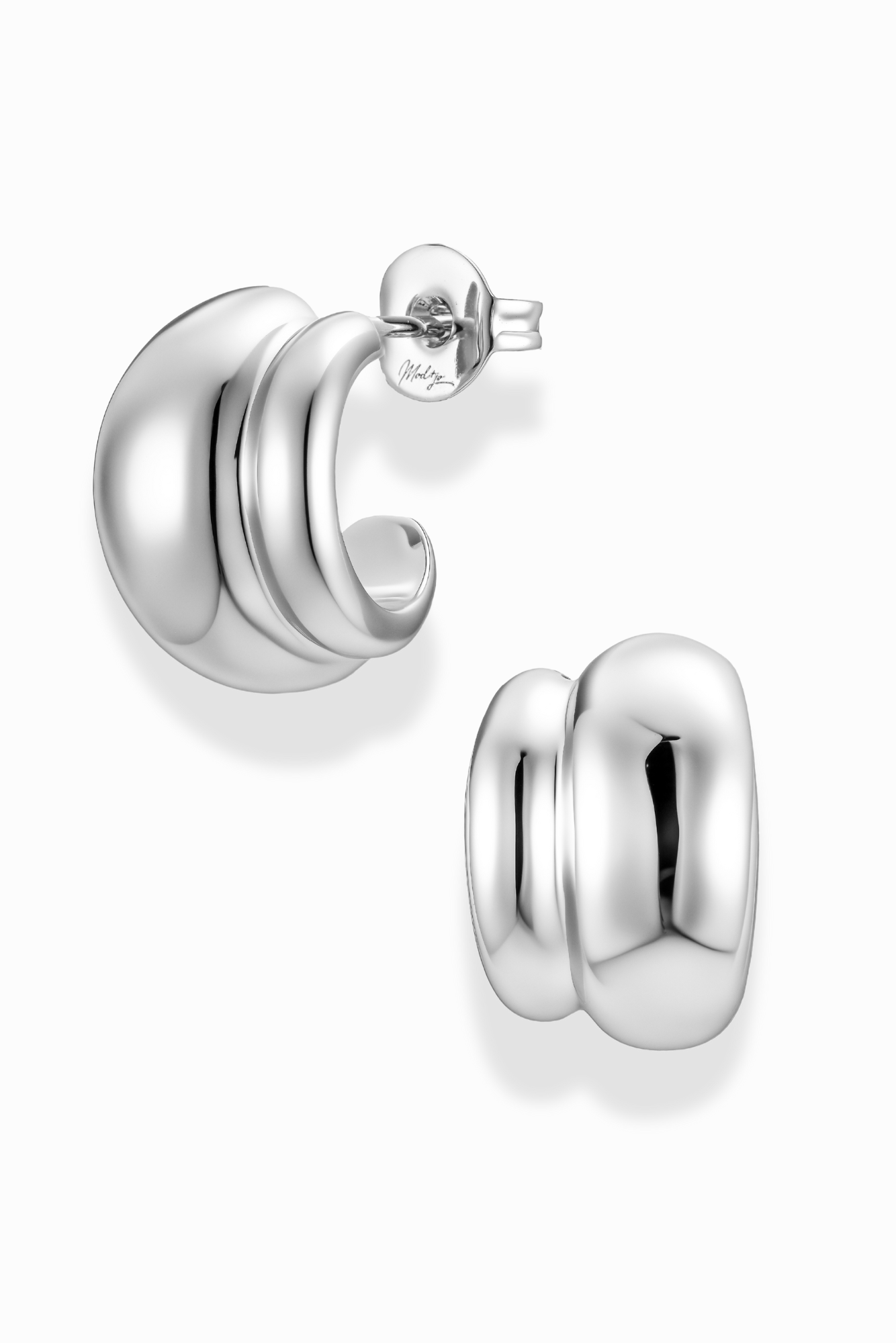 Silver Petite Sofie Volume Hoops