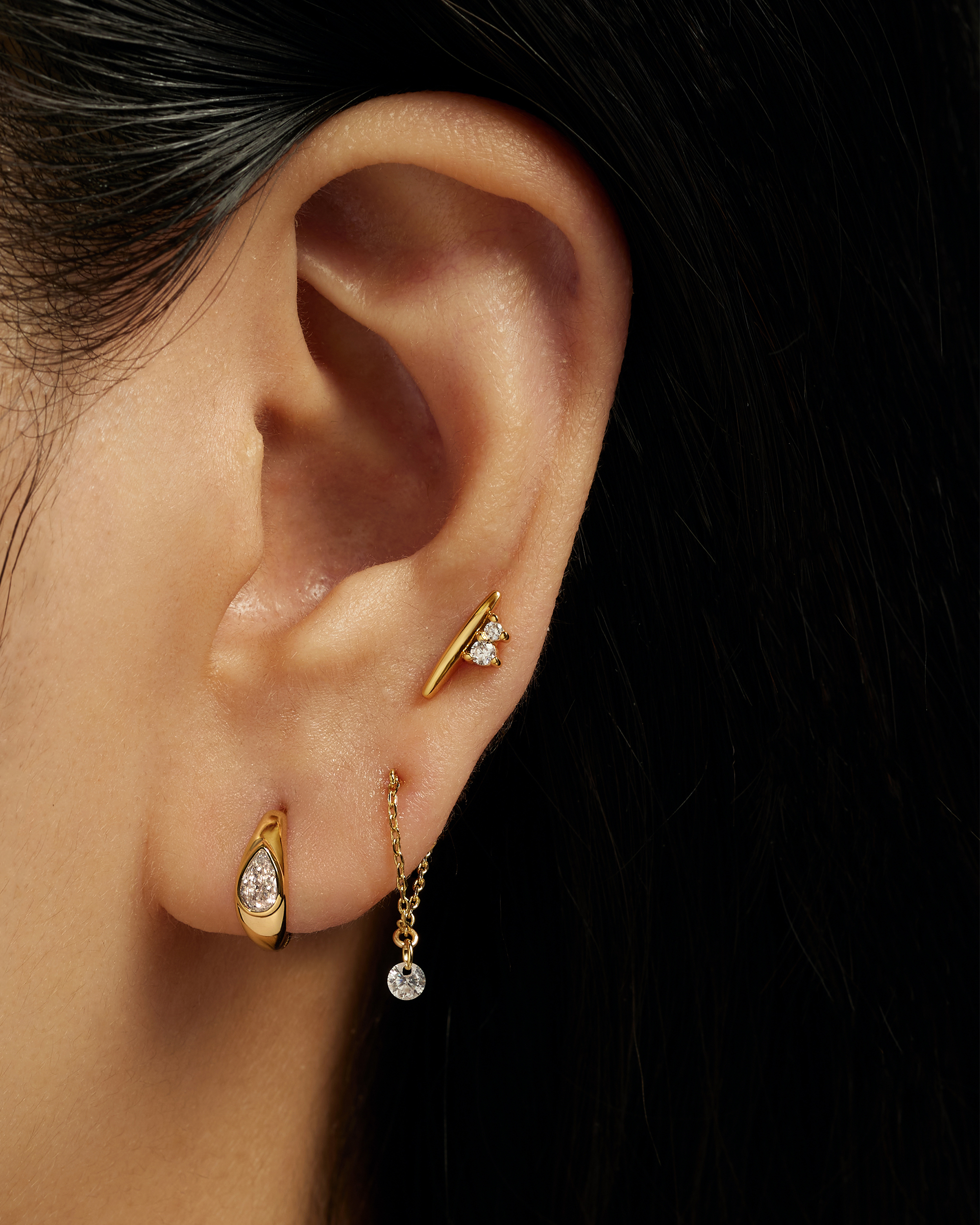 Gold Ida Bar Studs