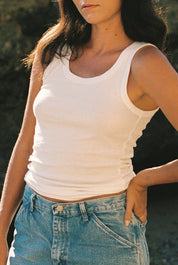 LA Relaxed Ivory Organic Rib Tank