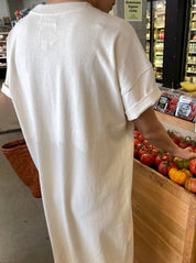 White Cotton Her T-Shirt Dress