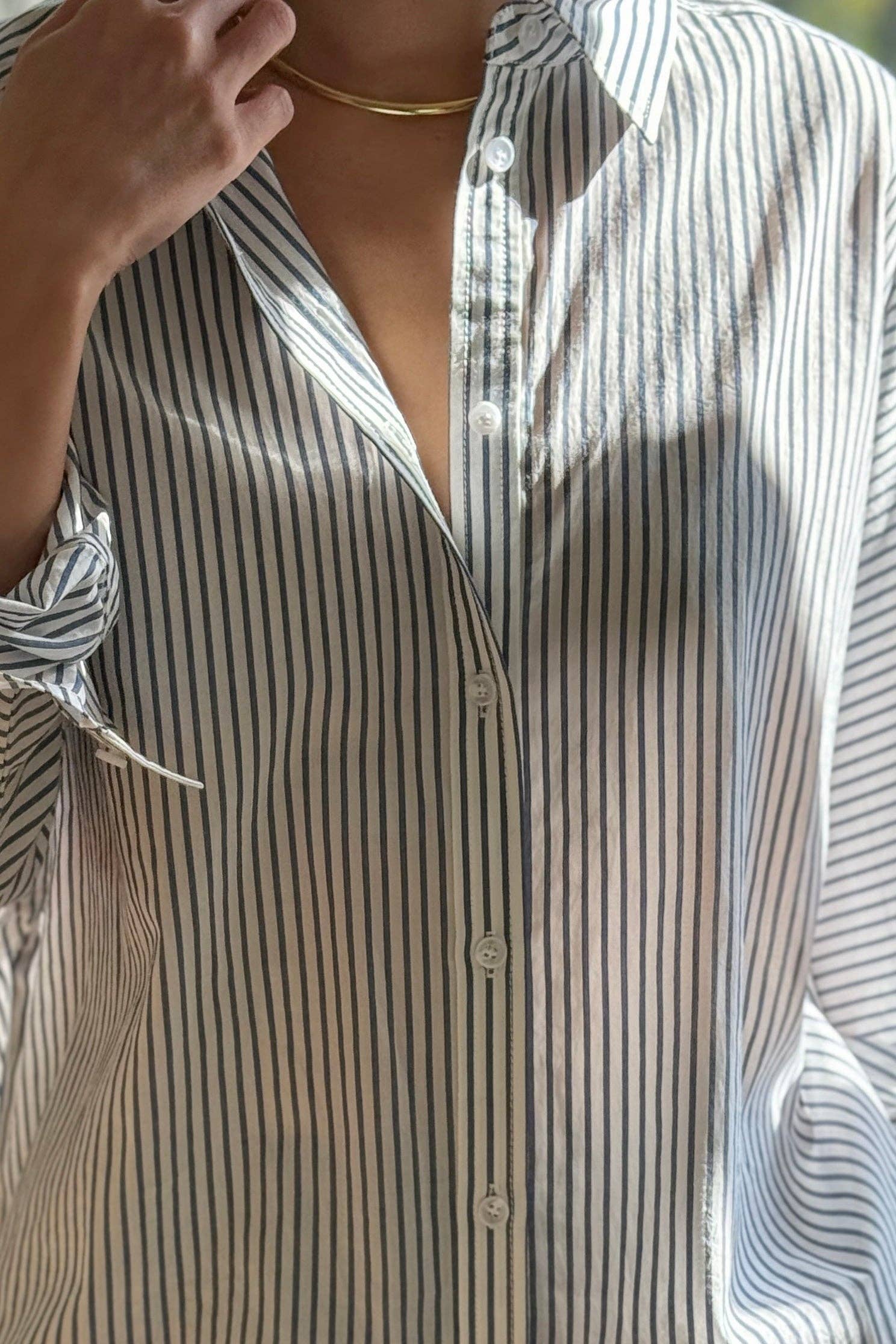 Le Bon Shoppe Blue Striped Light Weight Owen Shirt