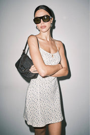 Floral Pointelle Jersey Mini Dress