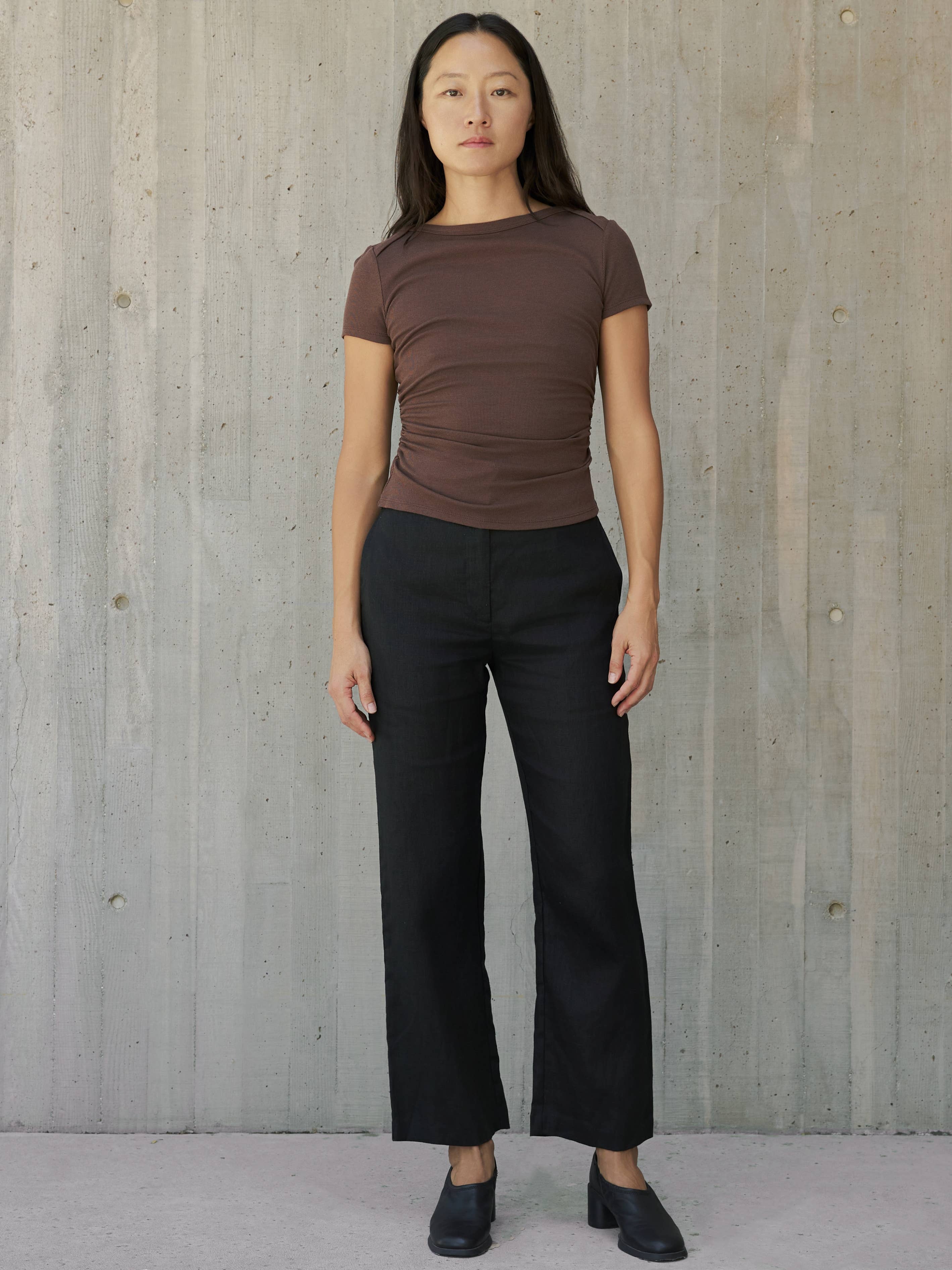 Brown Elaina Babydoll Tee