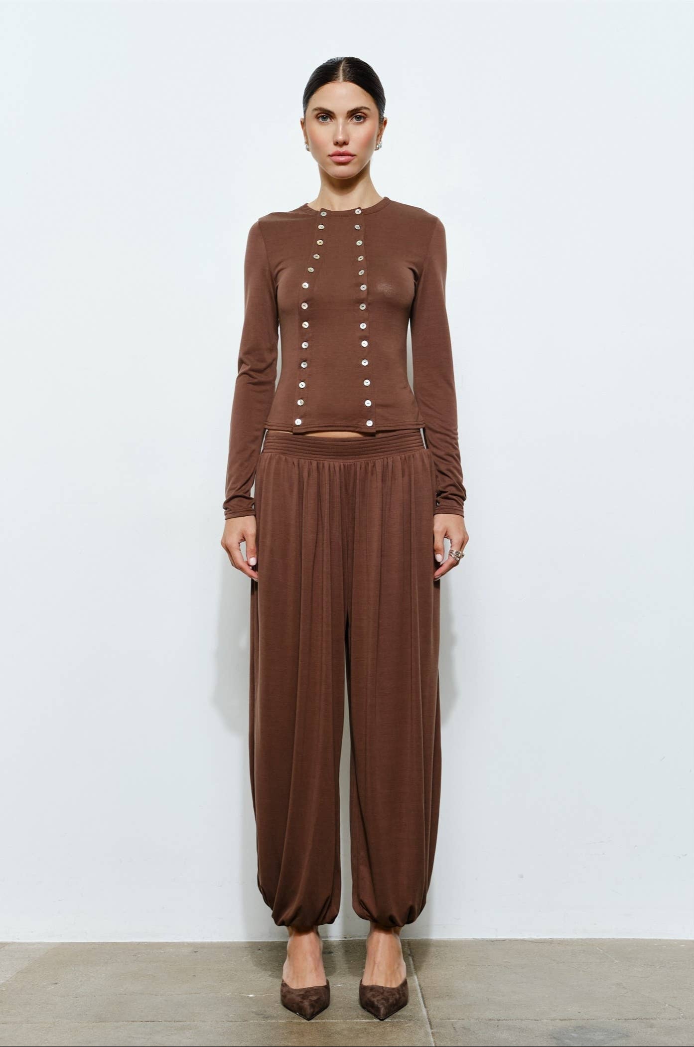 Cassia Brown Balloon Lounge Pant