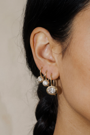 Gold Lucia Oval French Hook Earrings