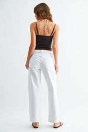 Just Black White Selvidge Straight Leg Denim