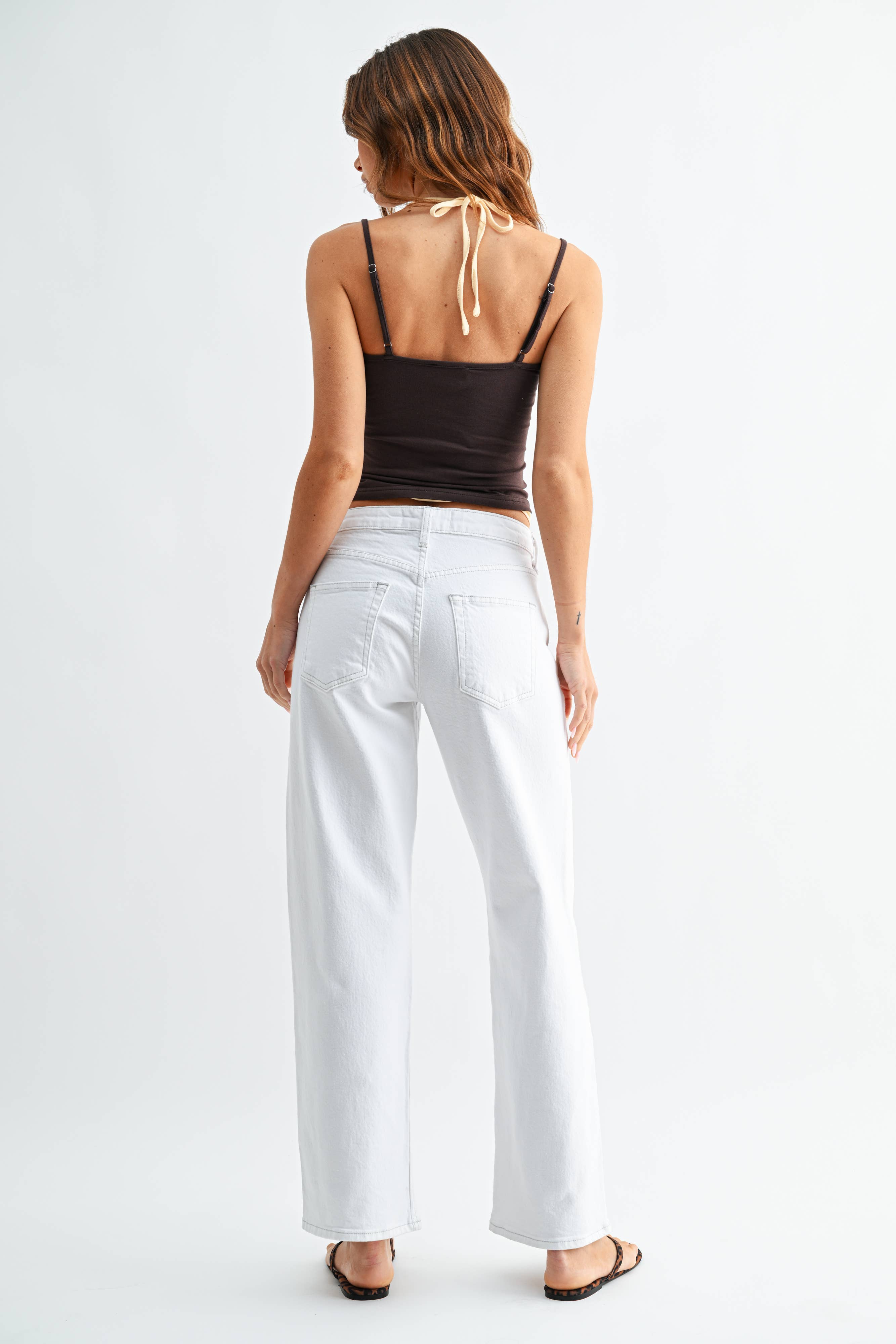 Just Black White Selvidge Straight Leg Denim