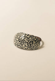 Curved Oval Leopard Print Resin Hair Tie