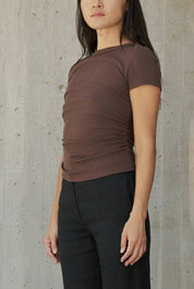 Brown Elaina Babydoll Tee