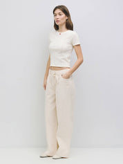 Cream Iris Cotton Pants