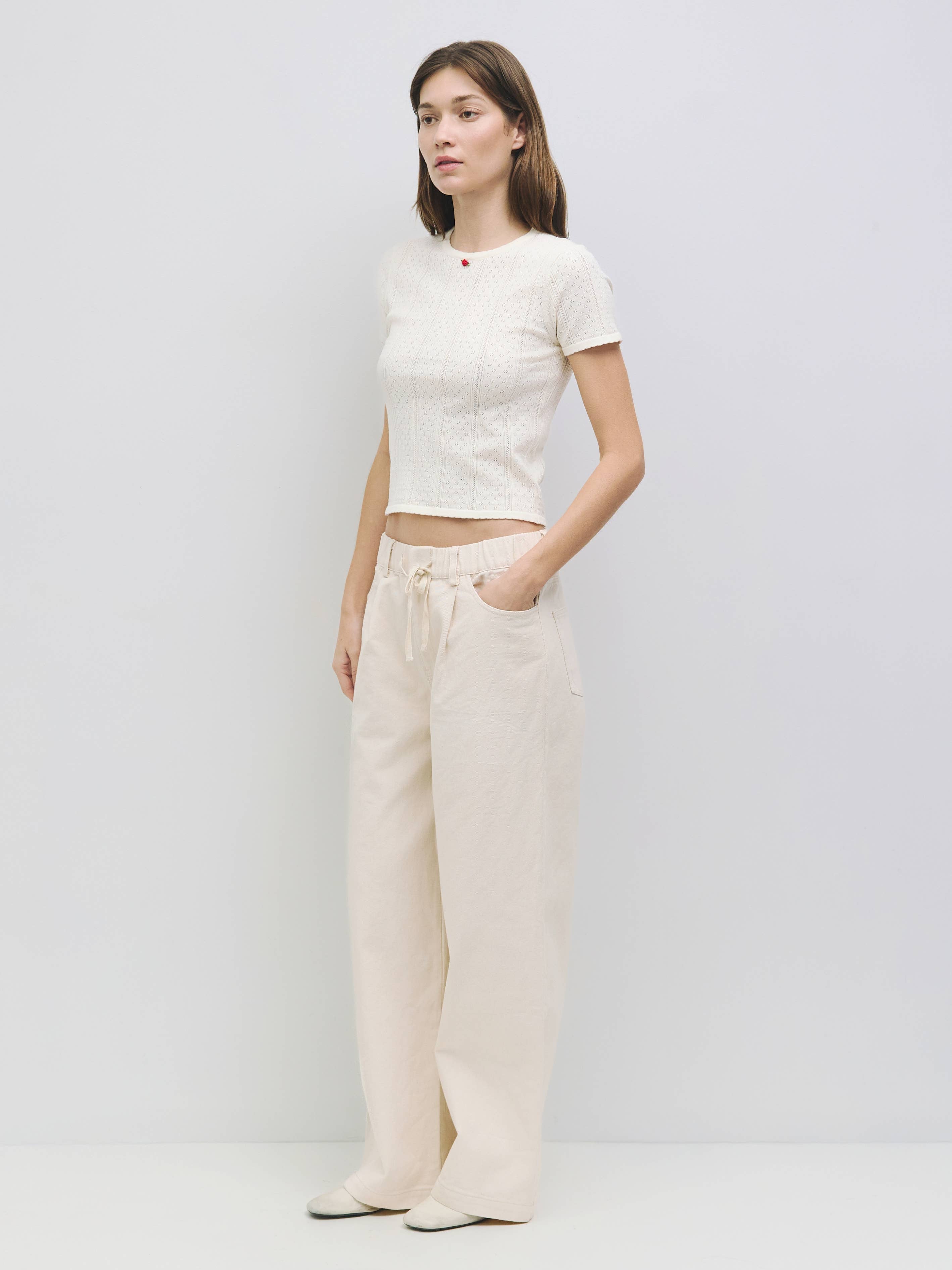 Cream Iris Cotton Pants