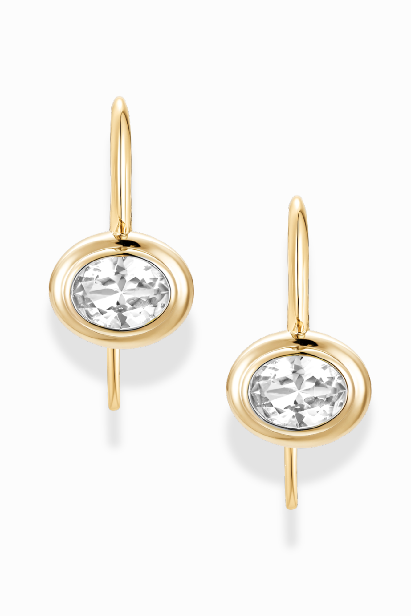 Gold Lucia Oval French Hook Earrings