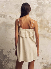 The Handloom Oatmeal Stripe Mini Dress