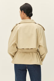Khaki Cropped Trench Coat