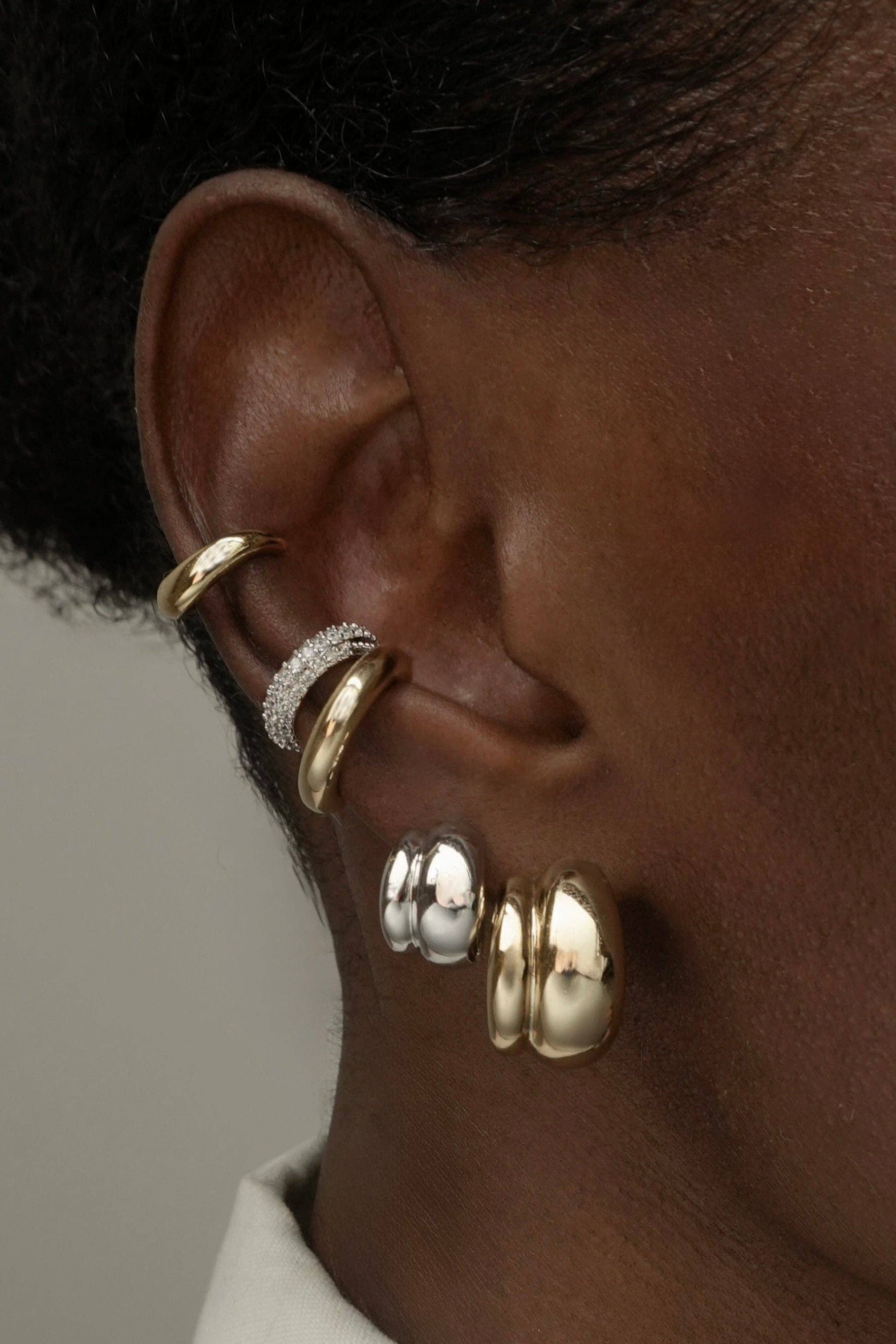 Silver Petite Sofie Volume Hoops