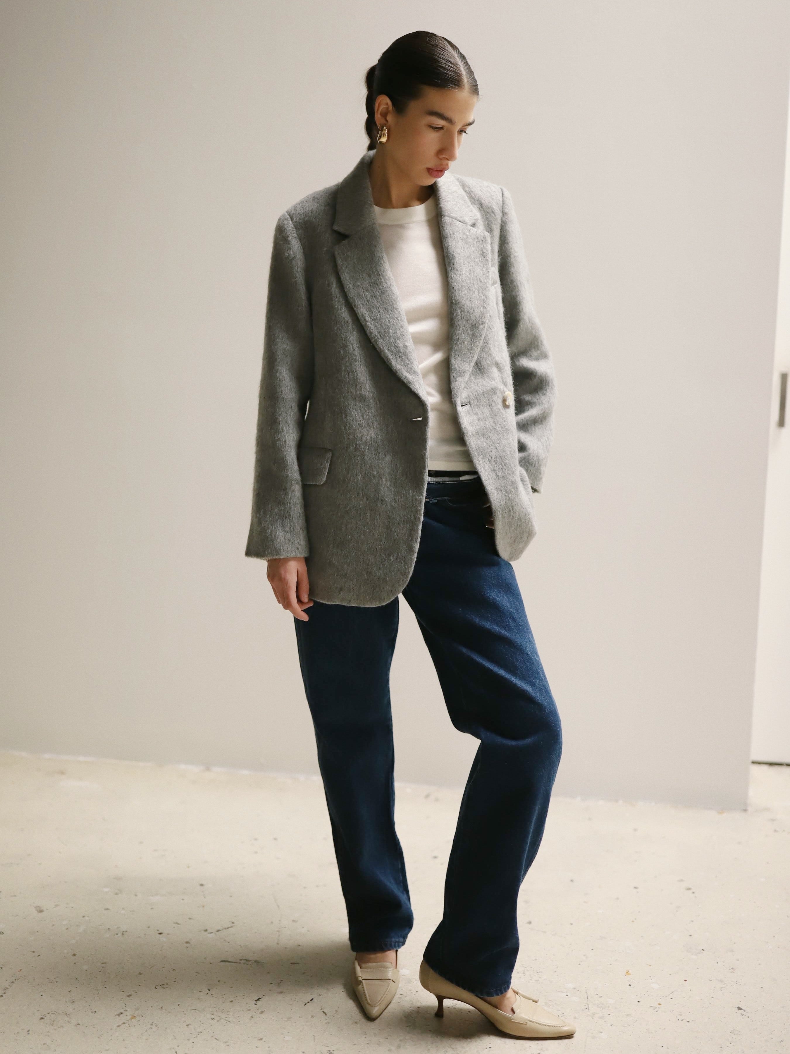 Gray Wool Blend Kindra Coat