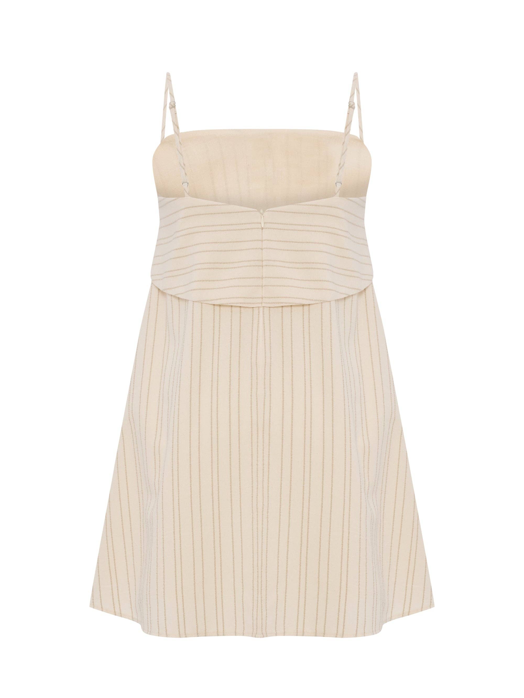 The Handloom Oatmeal Stripe Mini Dress