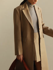 Taupe Long Blazer Coat