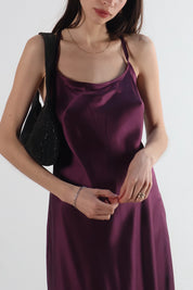 Vintage August Silk Plum Slip Dress