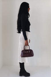 Rue Burgundy Vegan Top Handle Bag