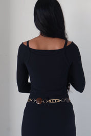 Vintage Amber & Metal Chain Belt