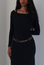 Vintage Amber & Metal Chain Belt