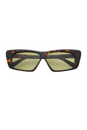 Lexi Rectangular Sunglasses - Tortoise/Green