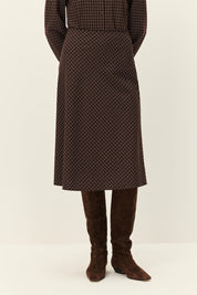 Brown Plaid Colette Bias Skirt