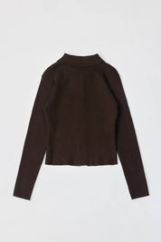 Brown Kieran Double Zipper Cardigan