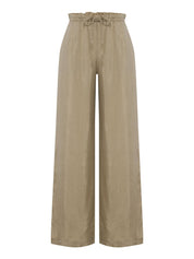 The Handloom Khaki Green Lucid Flow Tie Pants