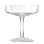 Ribbed Art Deco Crystal Coupe Cocktail Glasses | Set of 4
