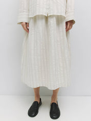 Striped Linen Joanne Midi Skirt