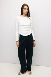 White Wide Neck Janel Top