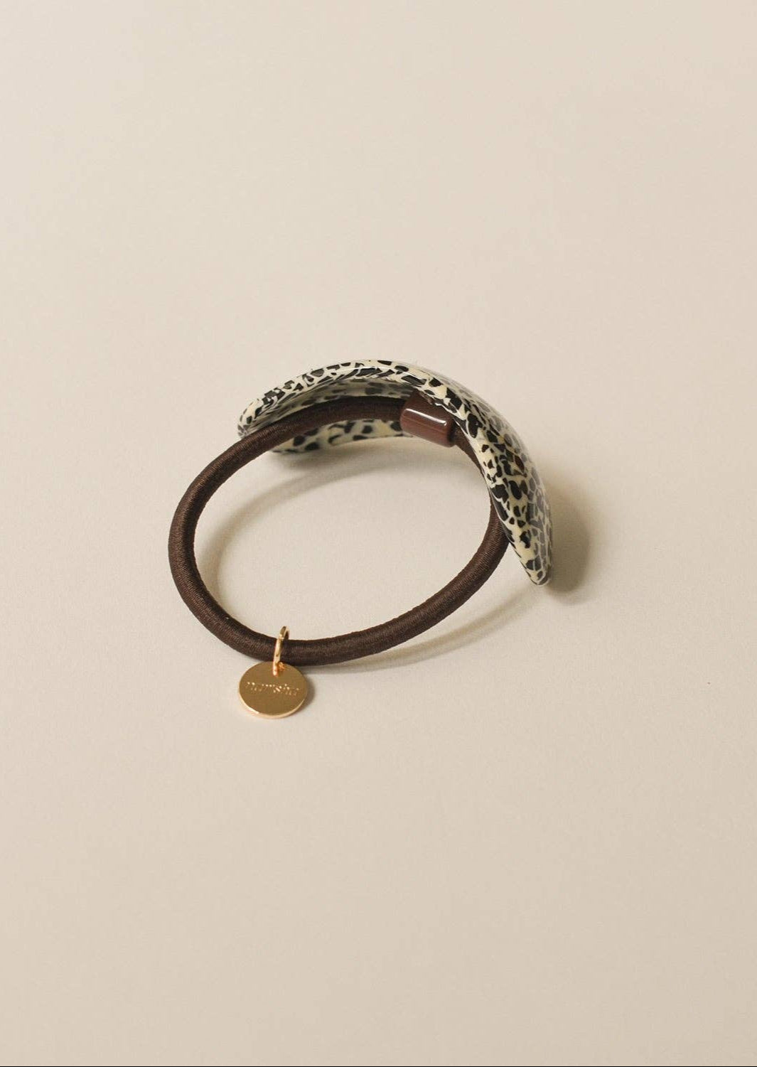 Curved Oval Leopard Print Resin Hair Tie