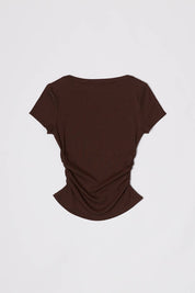 Brown Elaina Babydoll Tee