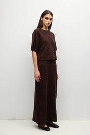 Brown Knit Danica Midi Skirt