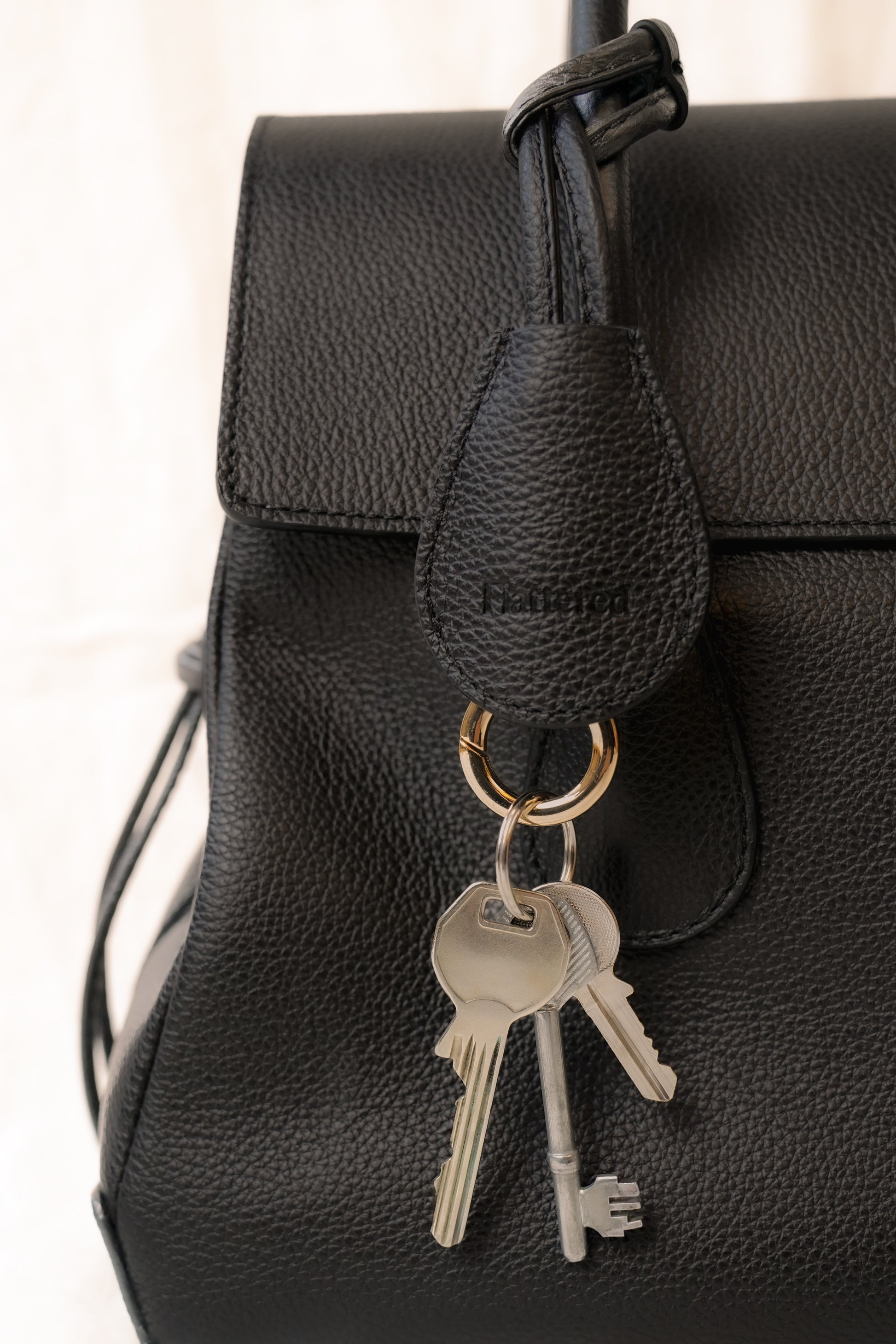 Flattered Lydia Tote Bag Grained Leather Black