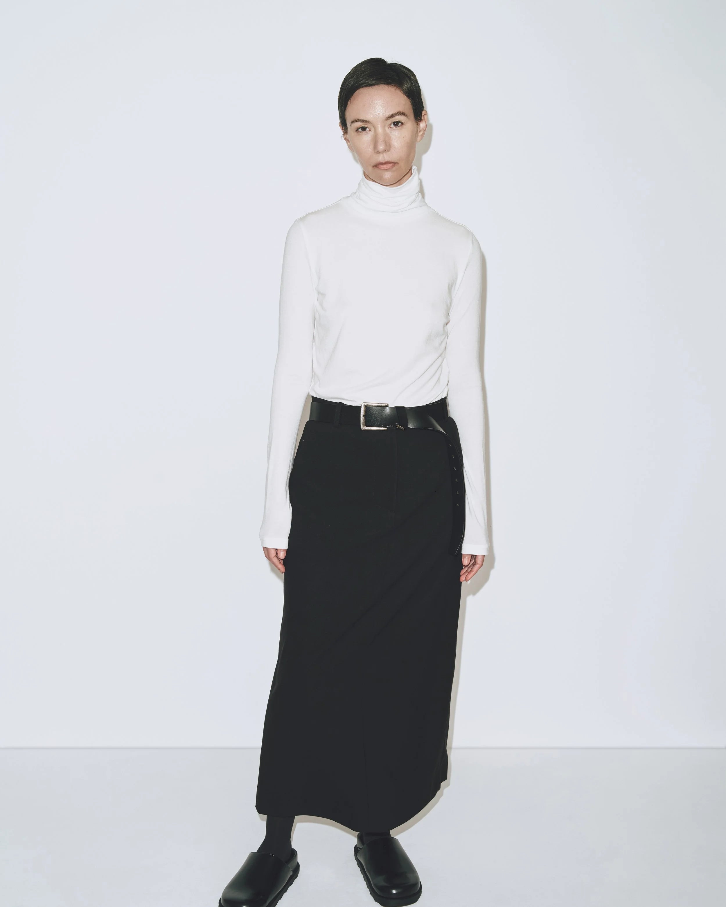 Mijeong Park White Roll Neck Jersey Top