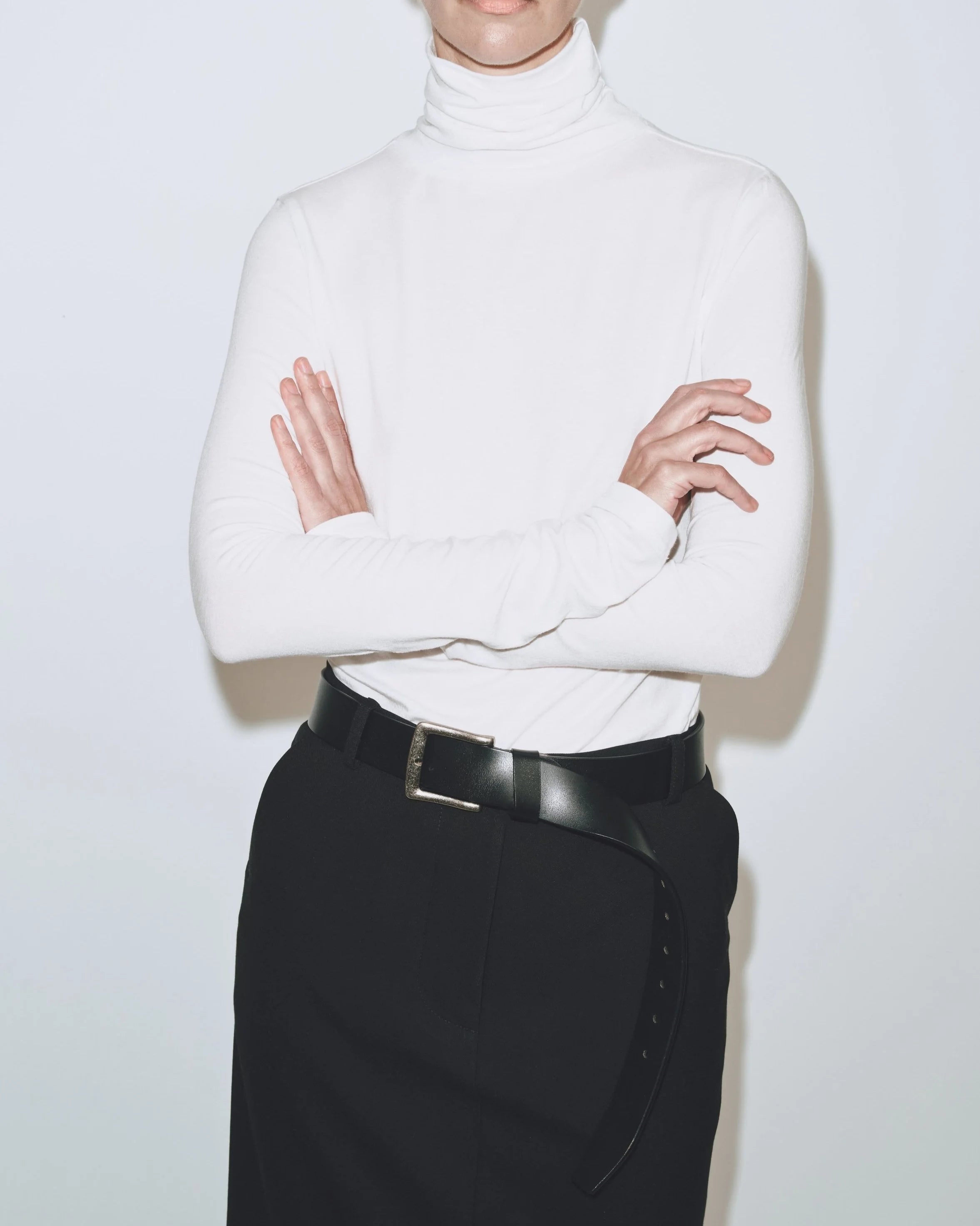 Mijeong Park White Roll Neck Jersey Top