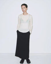 Mijeong Park Ivory Wool Tencel Crew Neck Top