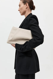 St. Agni Cream Soft Tuck Clutch