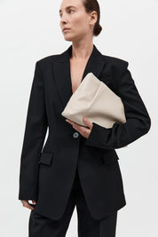 St. Agni Cream Soft Tuck Clutch