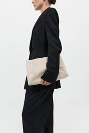 St. Agni Cream Soft Tuck Clutch