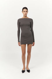 St. Agni Khaki Organic Cotton Bateau Dress