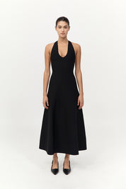 St. Agni Black Sculpted Knit Dress
