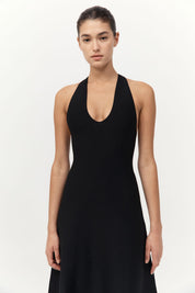 St. Agni Black Sculpted Knit Dress