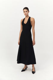 St. Agni Black Sculpted Knit Dress