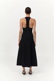 St. Agni Black Sculpted Knit Dress