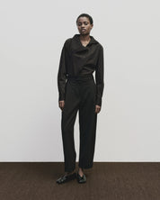 Mijeong Park Black Pleated Barrel Leg Pant